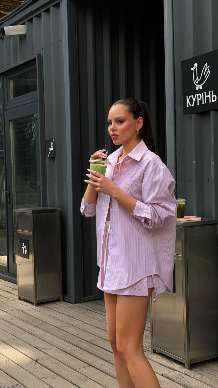 Cotton summer set — Shirt & Skirt Shorts