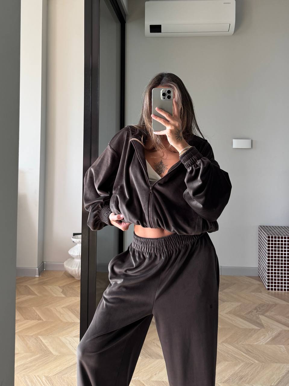 Velour Tracksuit Brown