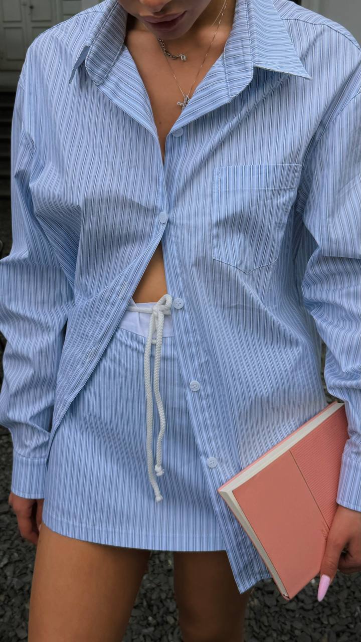 Cotton summer set — Shirt & Skirt Shorts