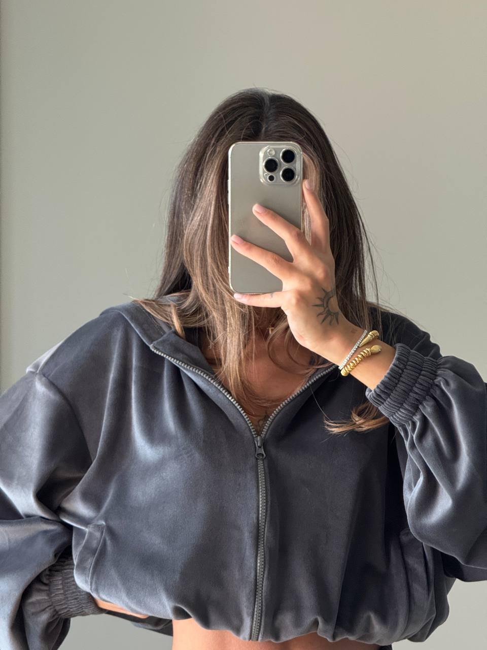 Velour tracksuit Grey