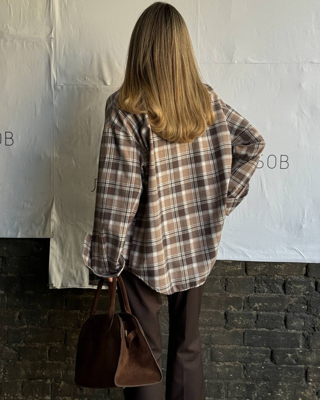 Plaid Tie-Front Shirt onesize