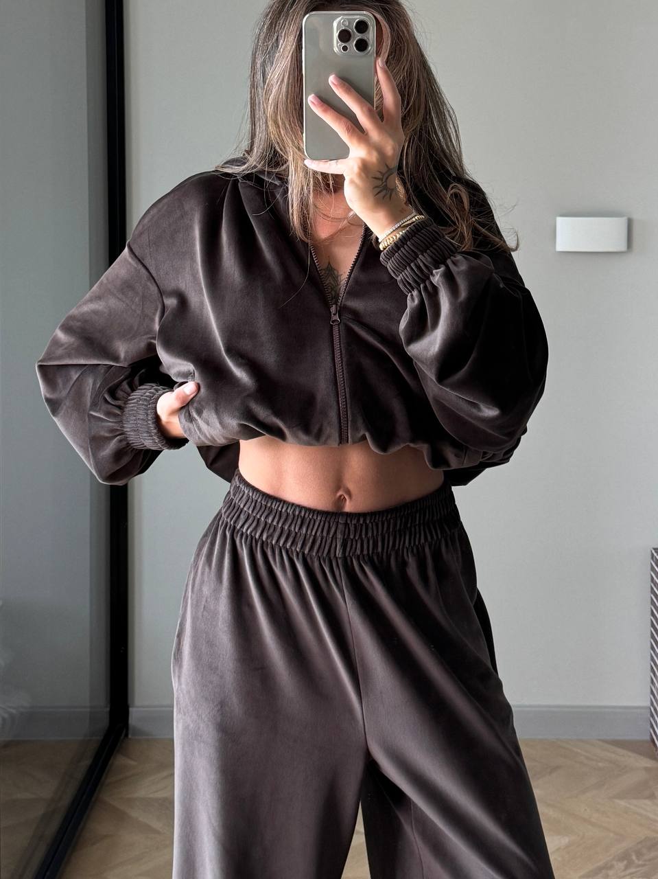 Velour Tracksuit Brown