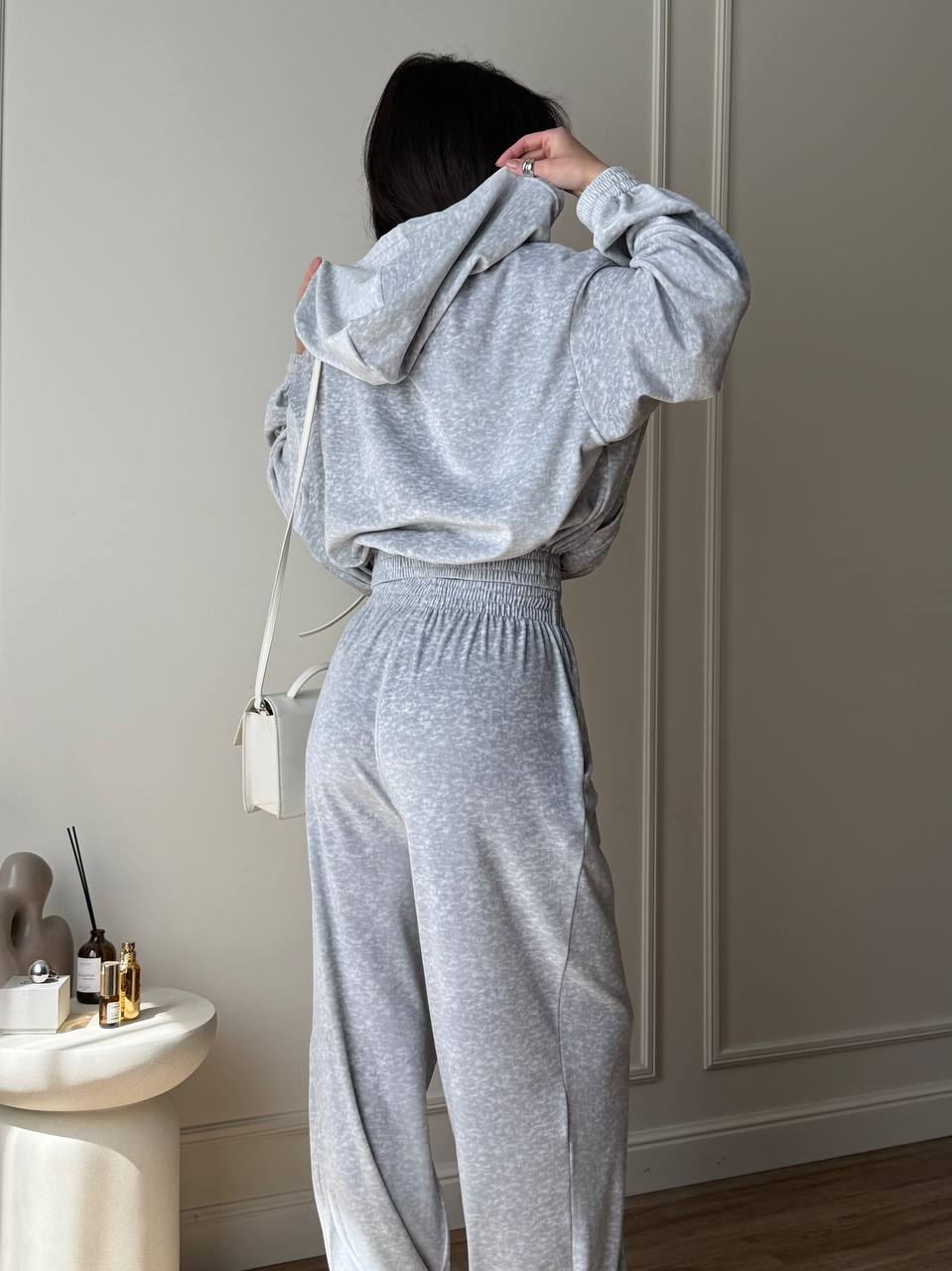 Velour Tracksuit Light Grey