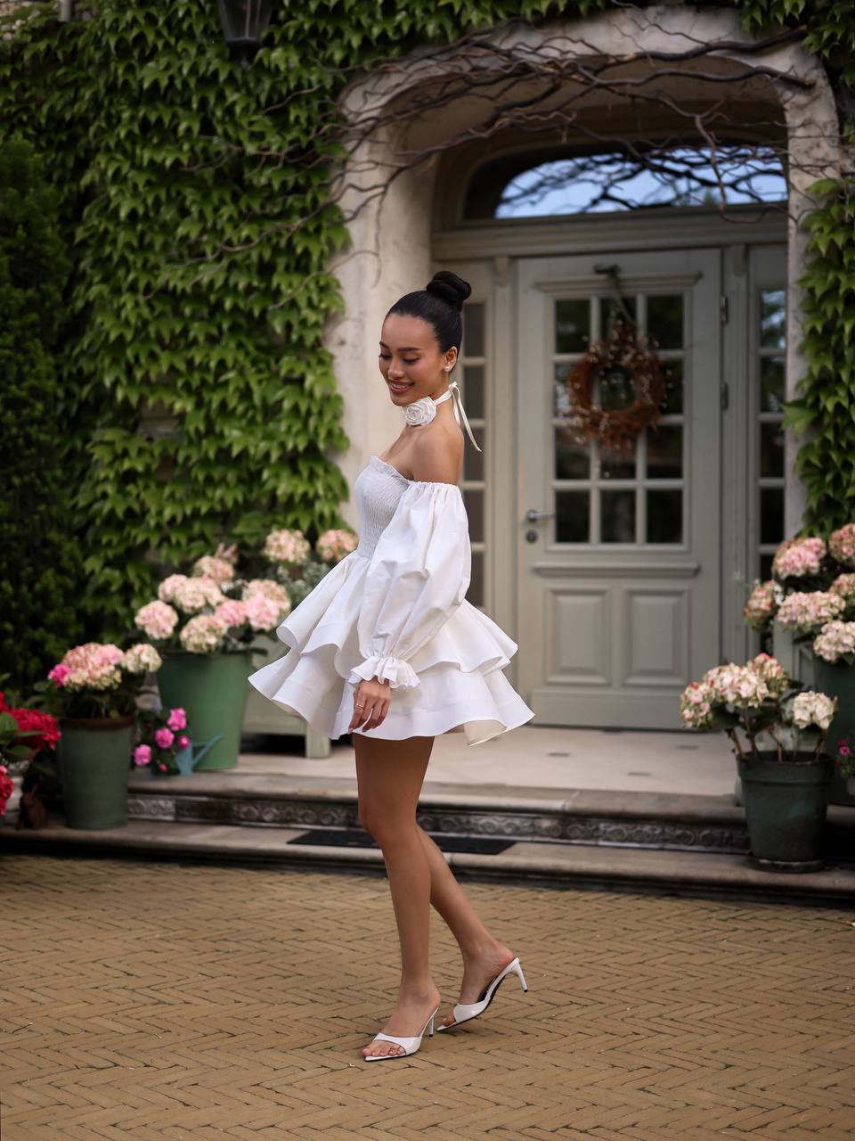White Off-Shoulder Mini Dress