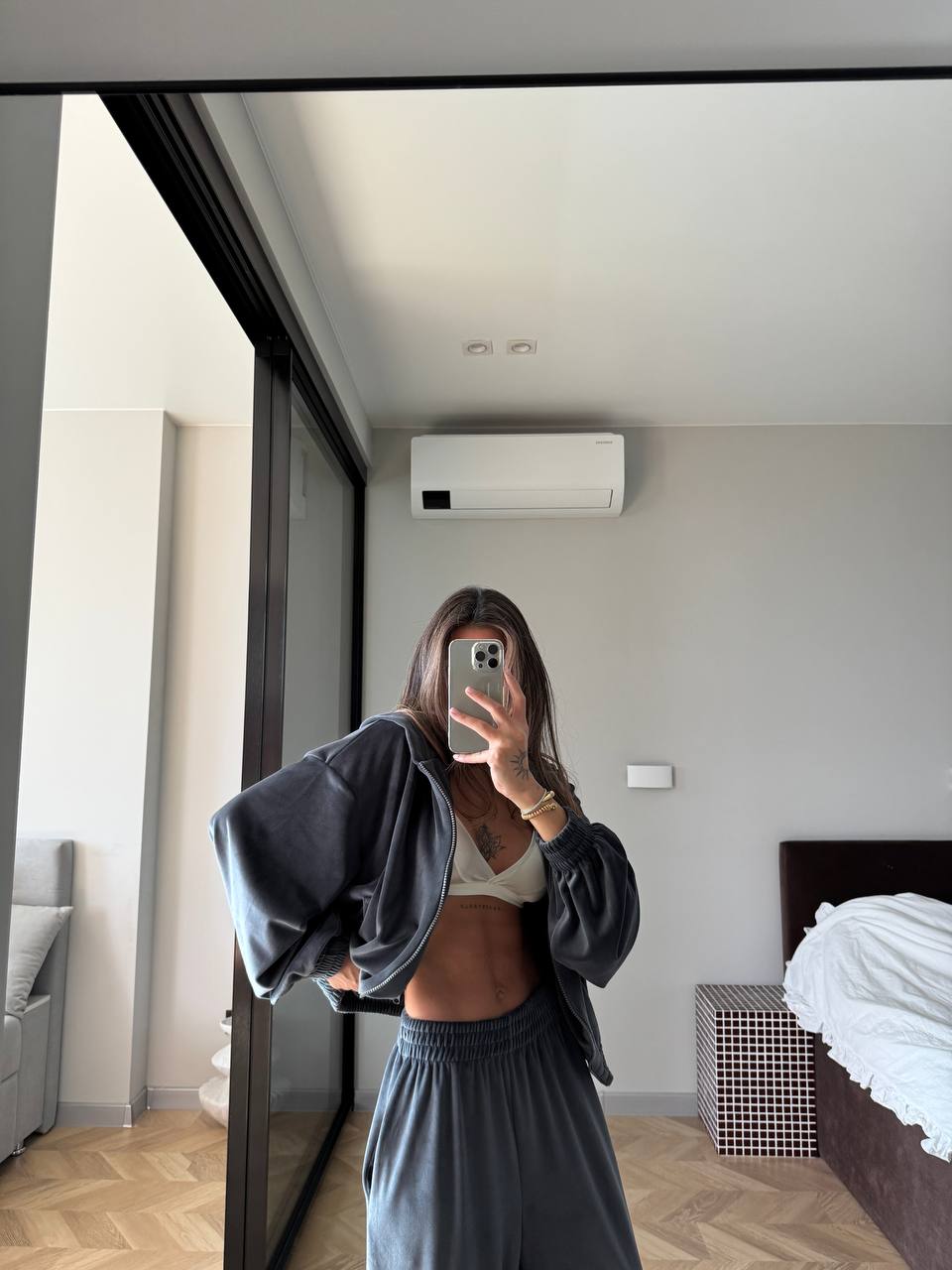 Velour tracksuit Grey