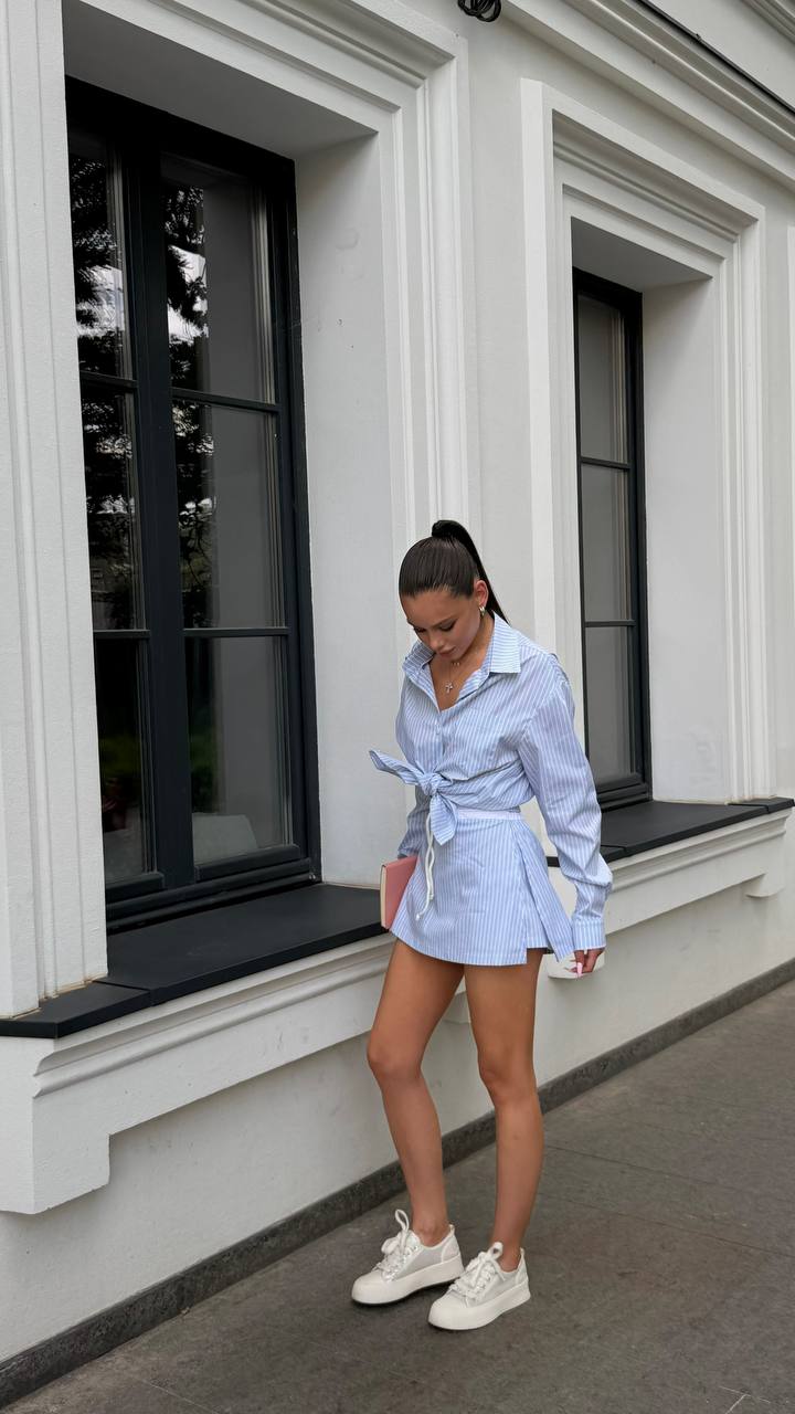 Cotton summer set — Shirt & Skirt Shorts