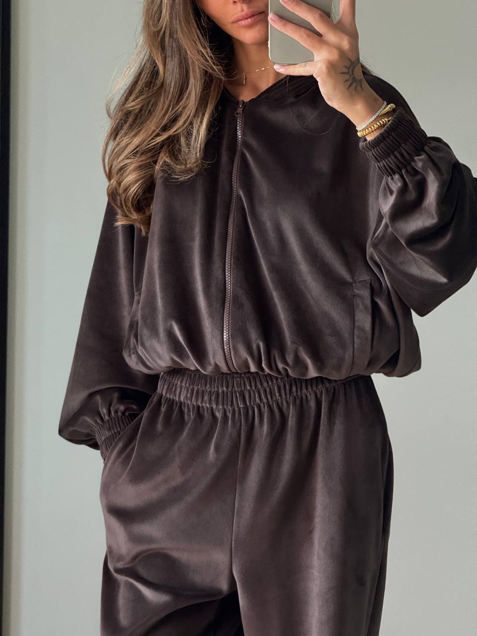 Velour Tracksuit Brown
