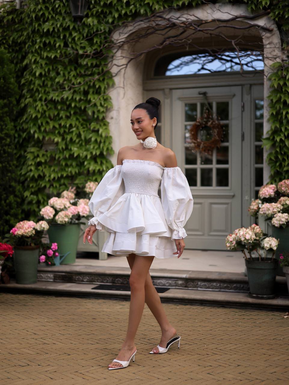 White Off-Shoulder Mini Dress